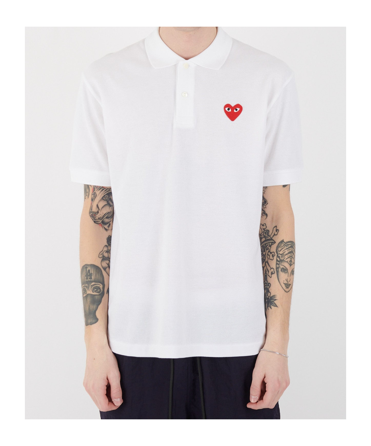 Comme Des Garçons Play Overlap-heart Print Cotton-jersey T-shirt