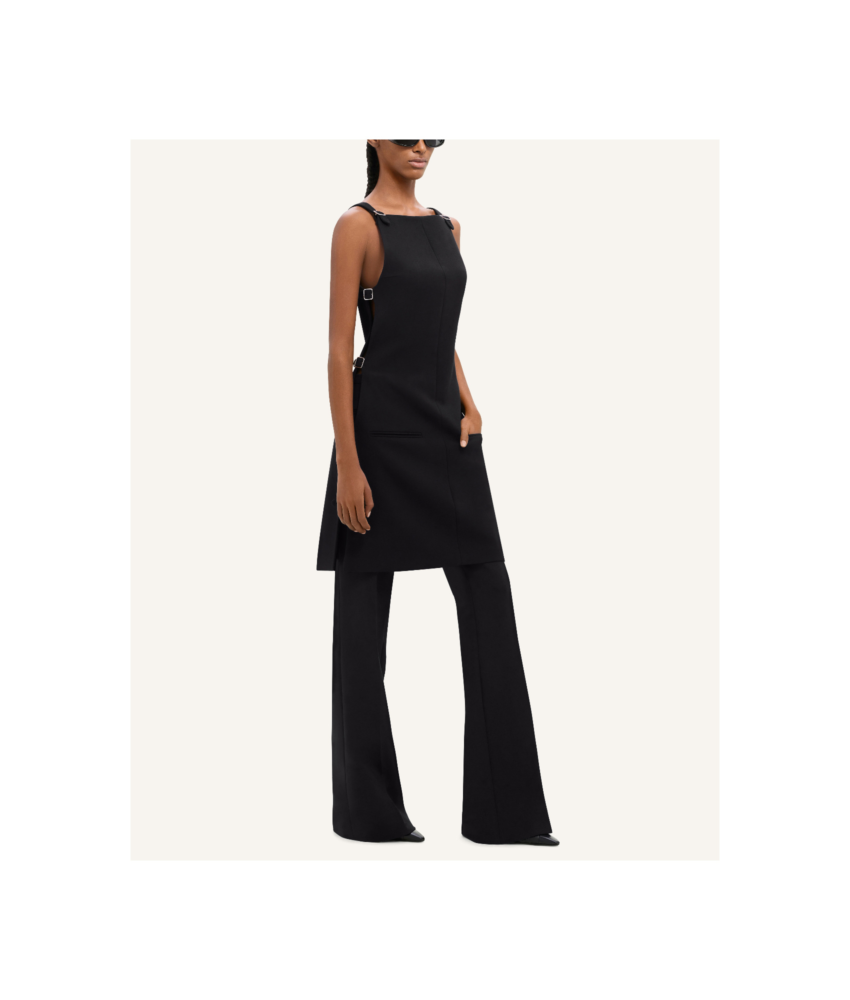 Shop Courrèges Multi-strap Mini Dress In Black