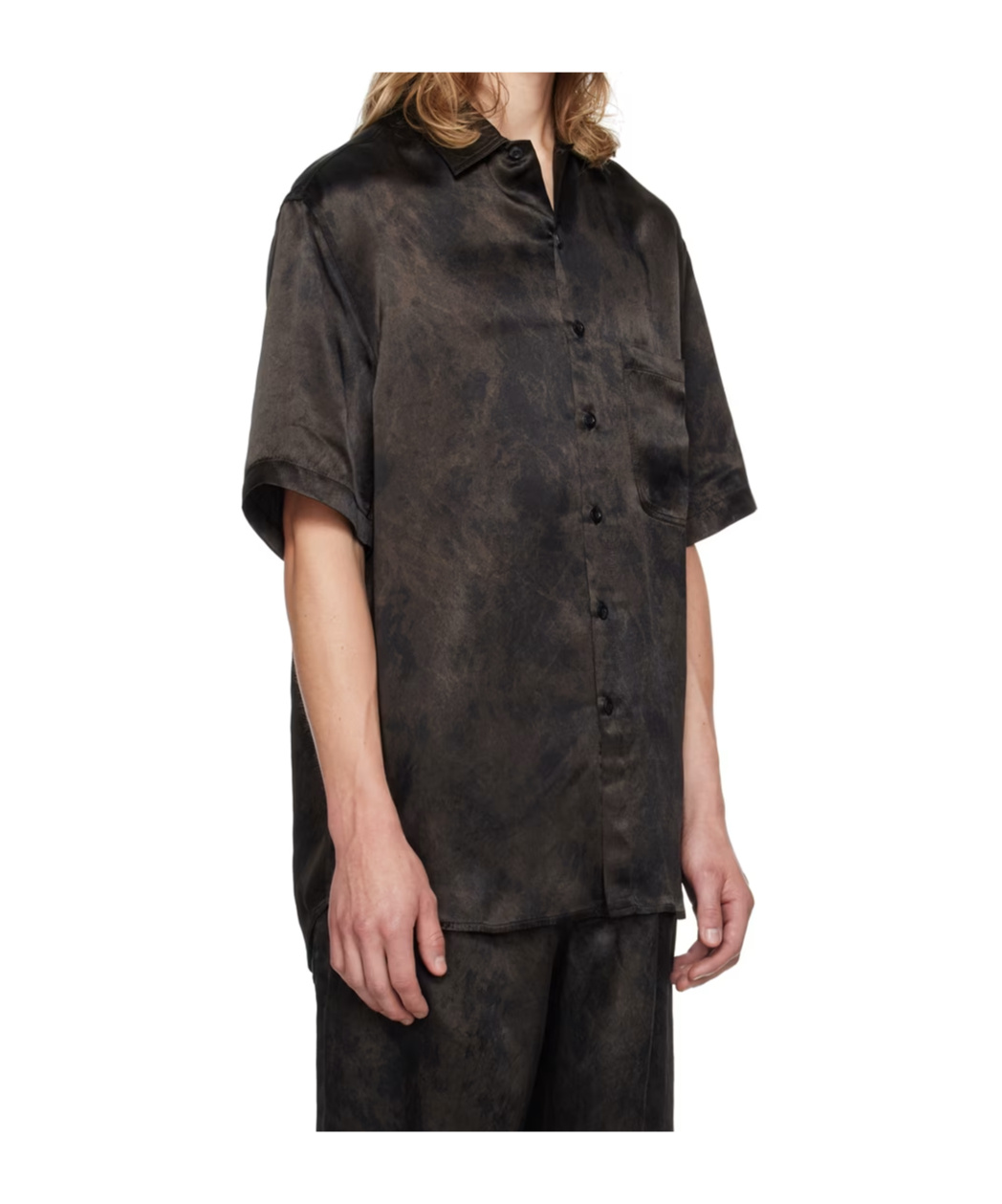 Song For The Mute Printed Button-down Shirt In Black