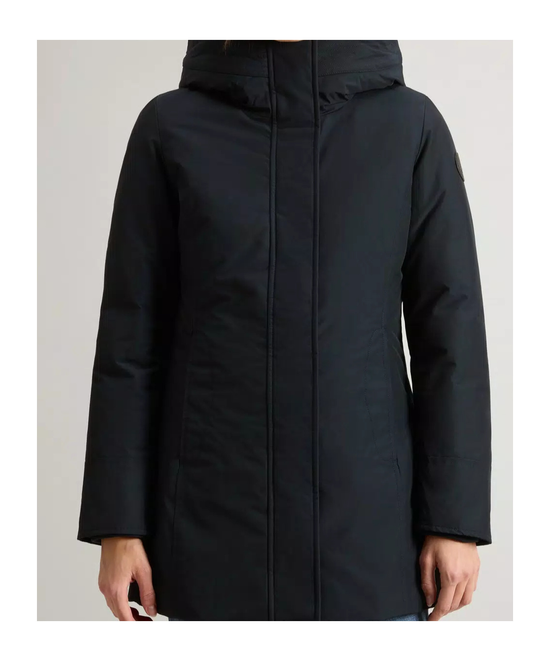 Woolrich Boulder Parka In Ramar Cloth With Hood And Detachable Faux Fur Trim In Black