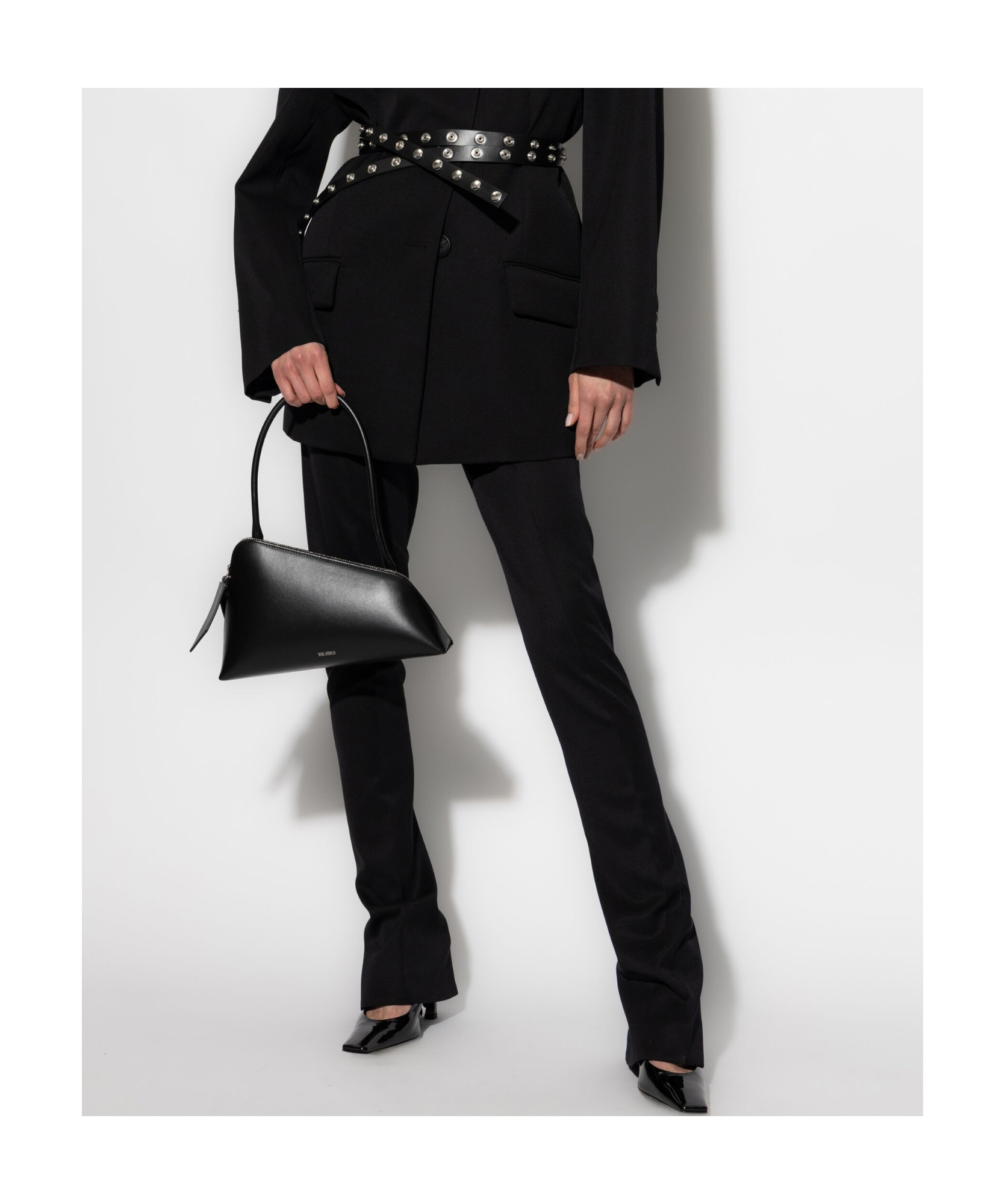 Attico Black Wool Flare Pants In Black