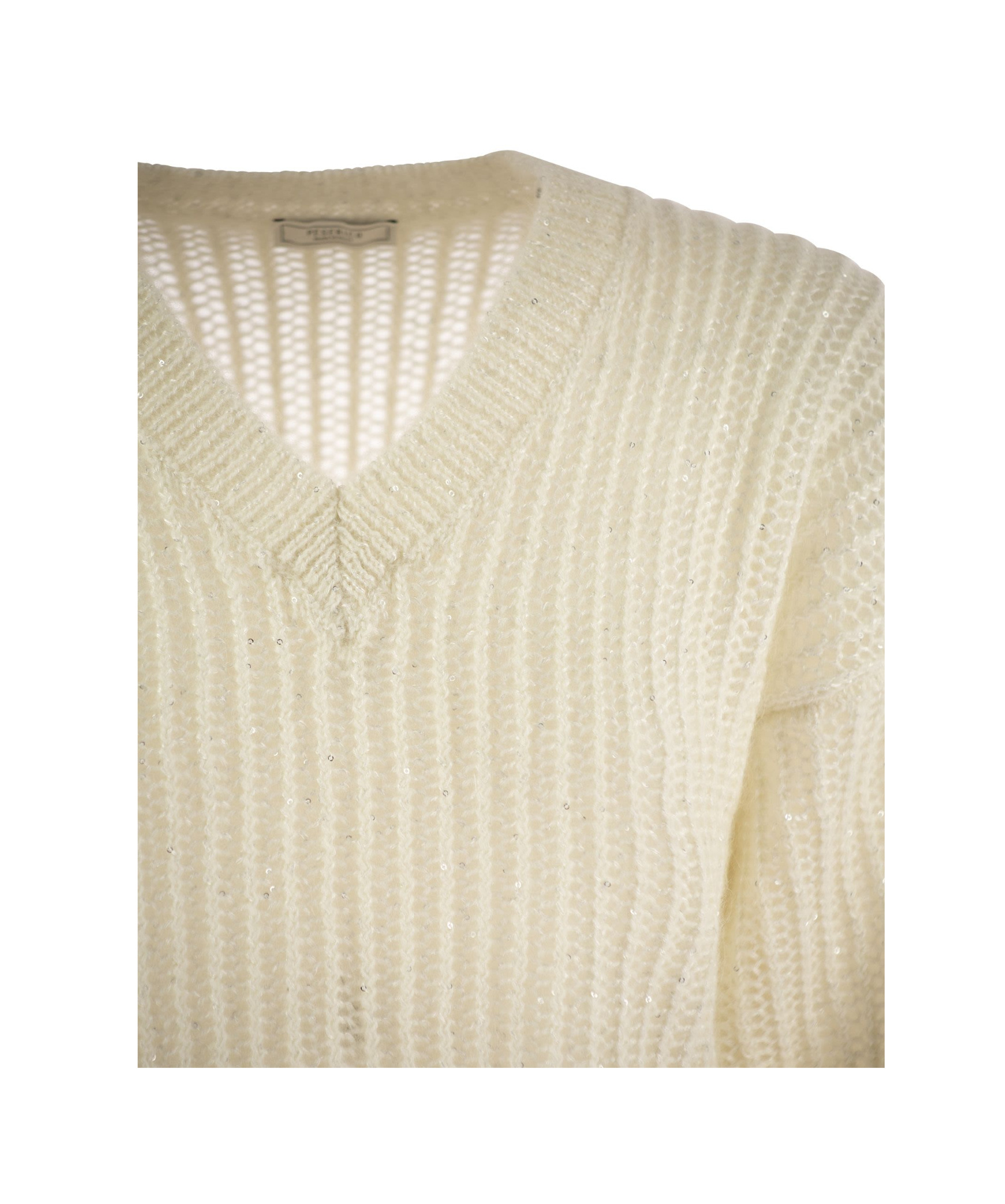 Peserico Women Tricot Sweater With Micropaillettes In Nude