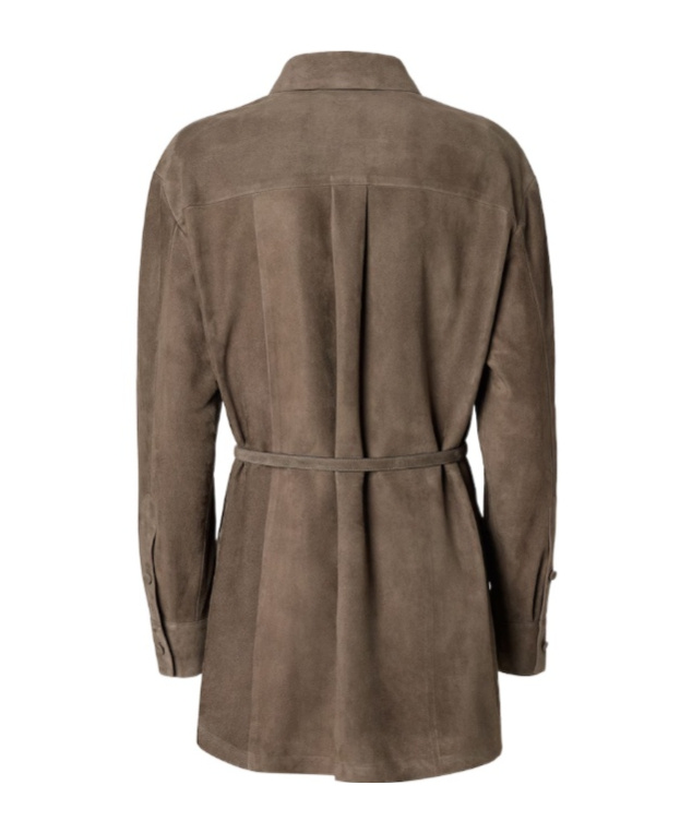 Fendi Gray Suede Shirt In Brown