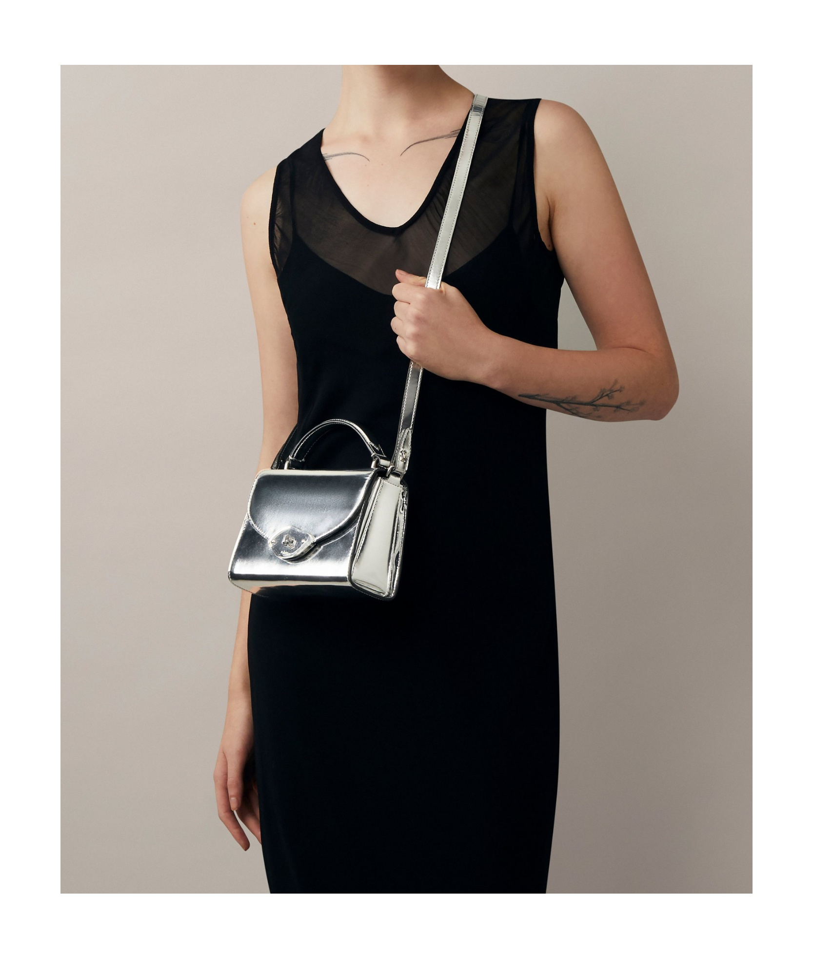 Mulberry Lana High Gloss Leather Top Handle Bag In White