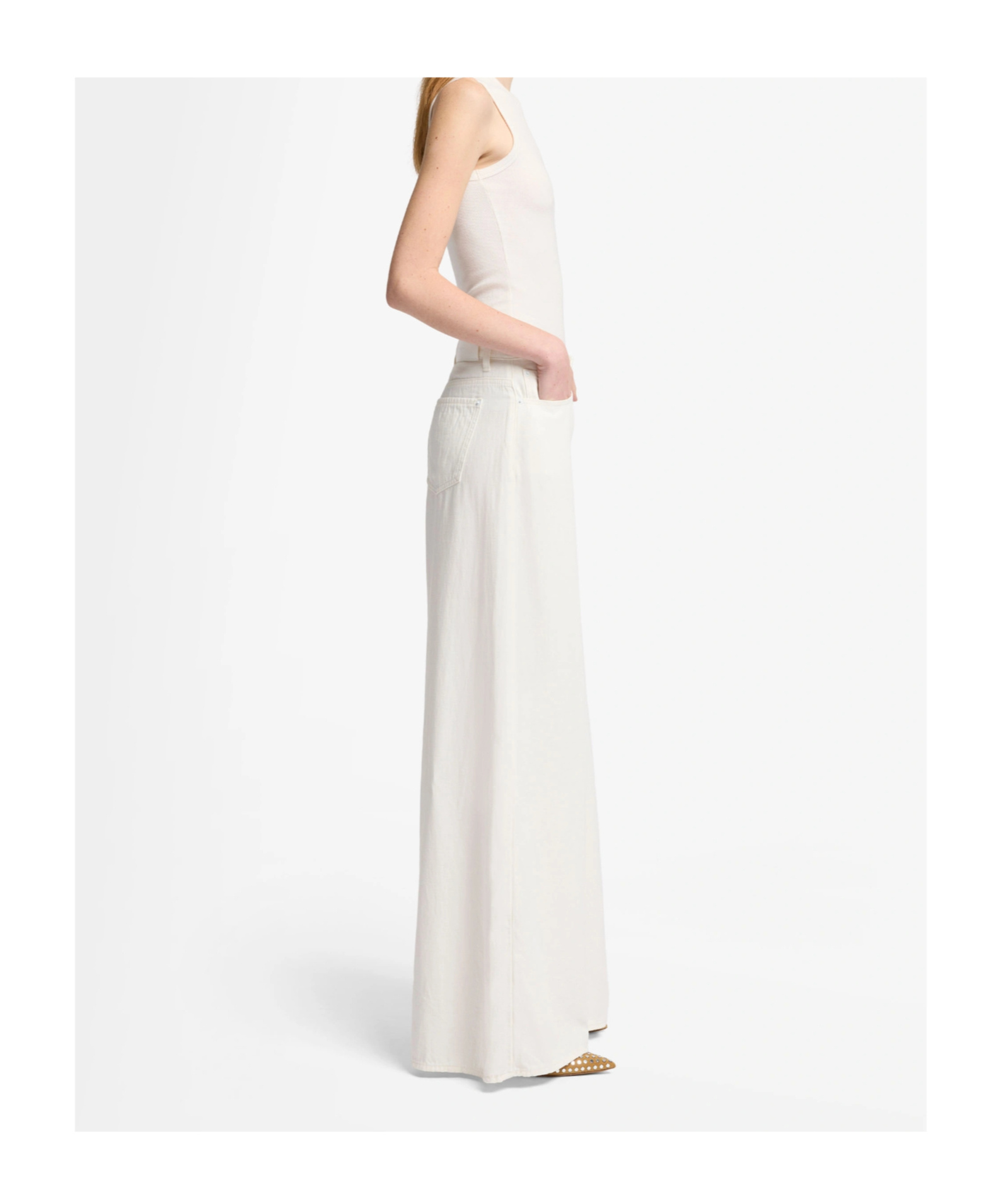 7 For All Mankind Flared Jeans In White