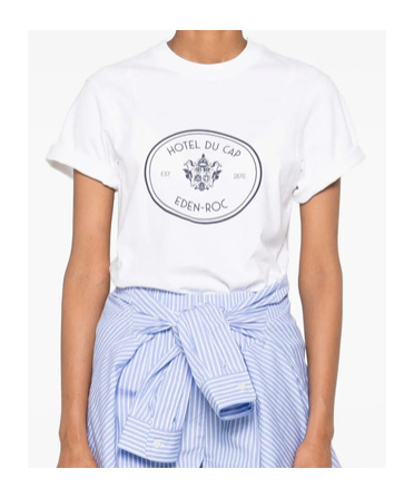 Sporty And Rich Eden Roc Crest T-shirt In White