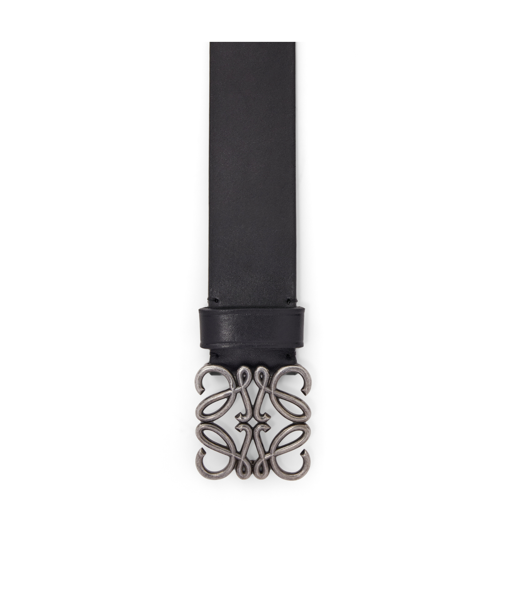 Loewe Chunky Anagram 4cm Adjustable Calf Skin Belt Loop In Black