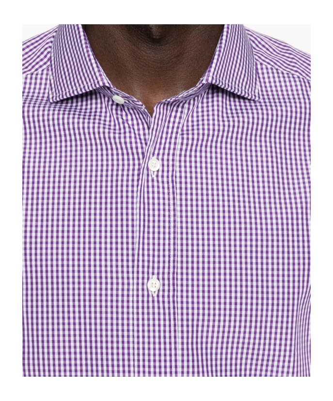 Brunello Cucinelli Gingham-check Shirt In Purple