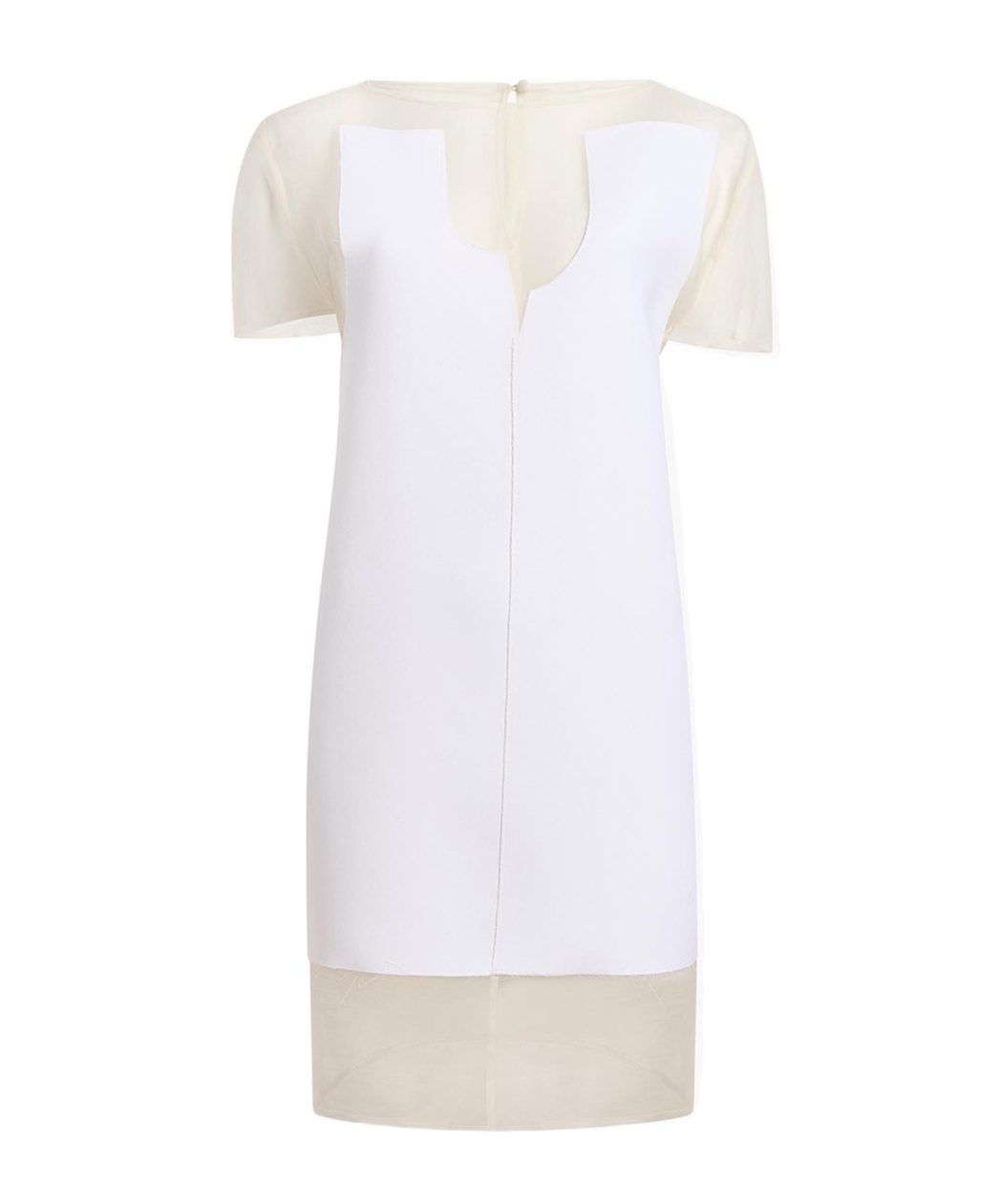 Khaite Winona Paneled Crepe Mini Dress In White