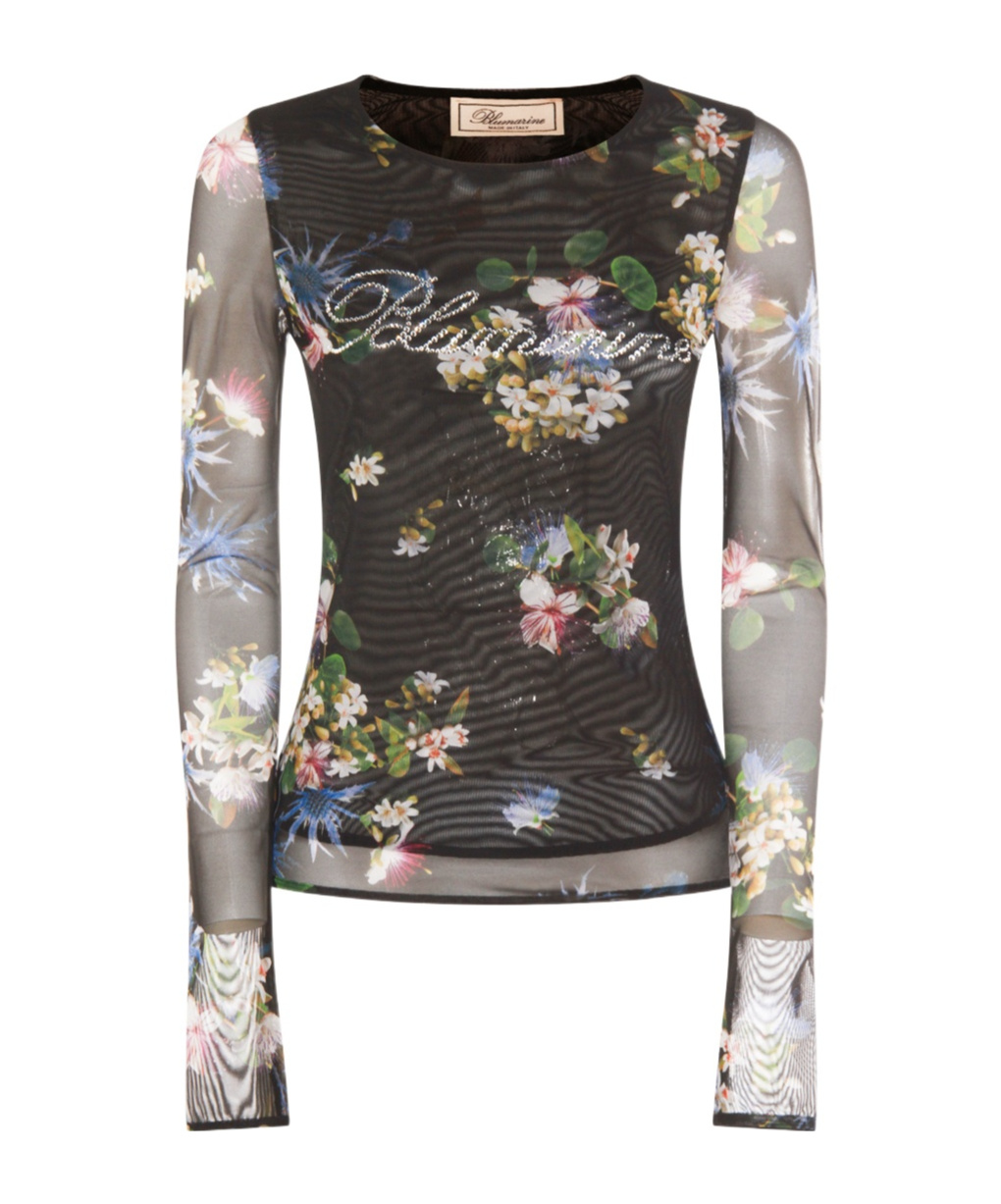 Blumarine Crew Neck T-shirt In Black
