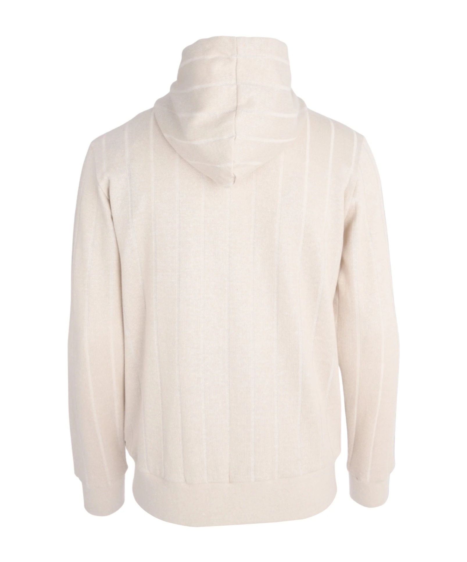 Eleventy Striped Zip-up Hoodie In White