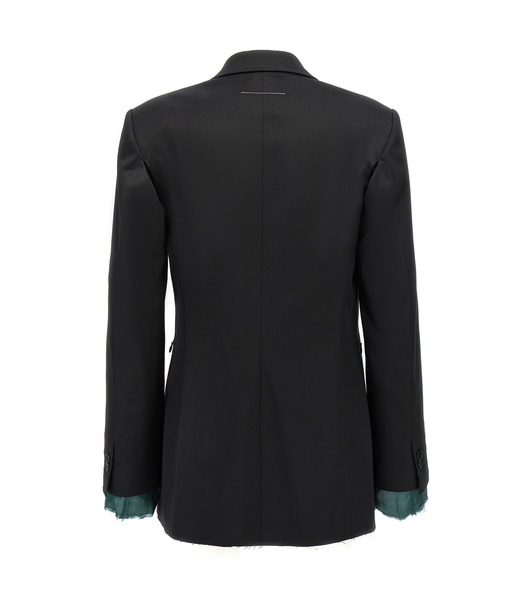 Shop Mm6 Maison Margiela Long-sleeved Suit Coat In Black