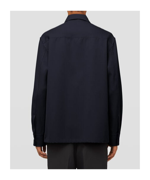 Jil Sander Zip-up Wool Shirt In Black