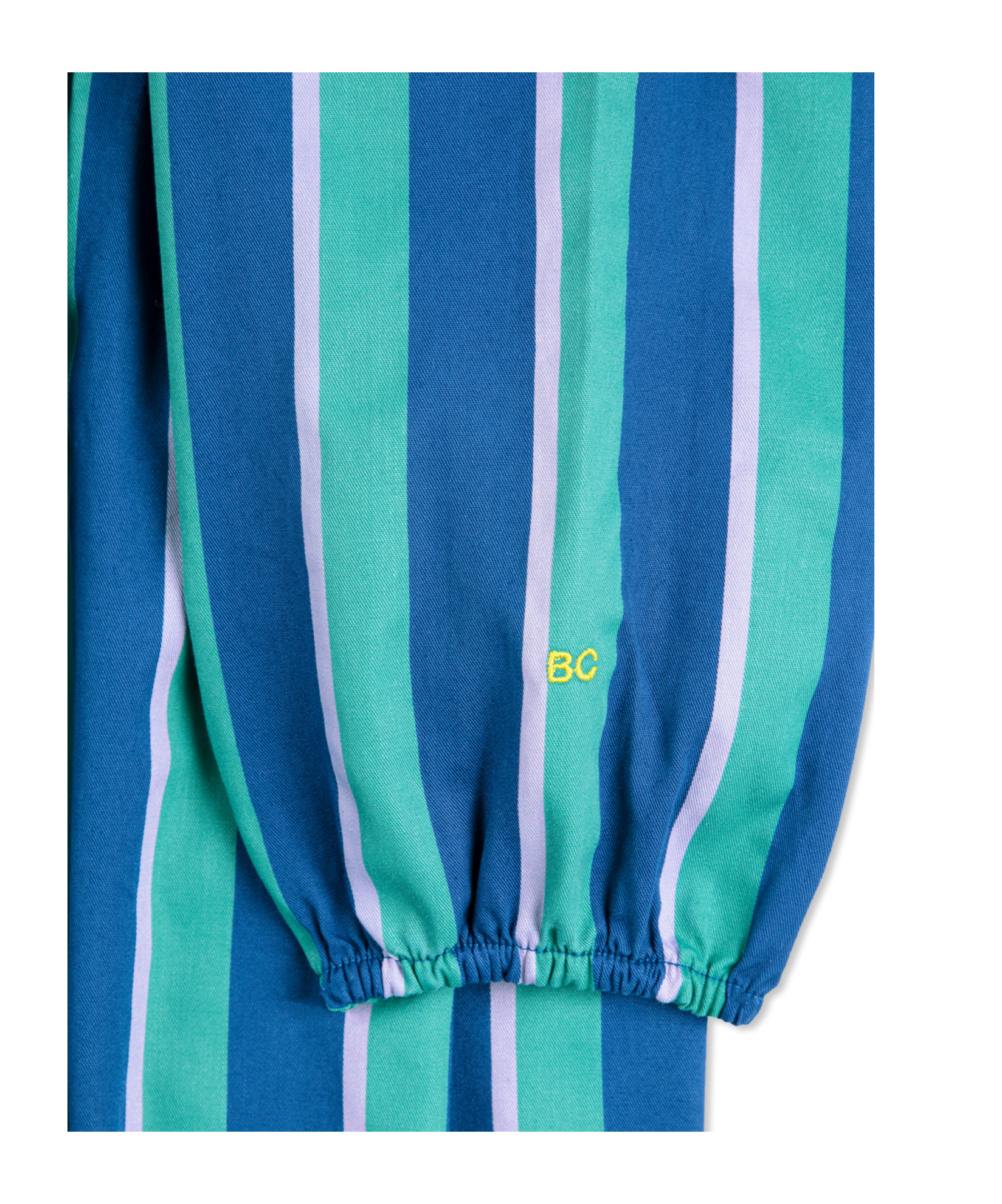 Bobo Choses Ruffle-sleeve Striped Dress In Blue