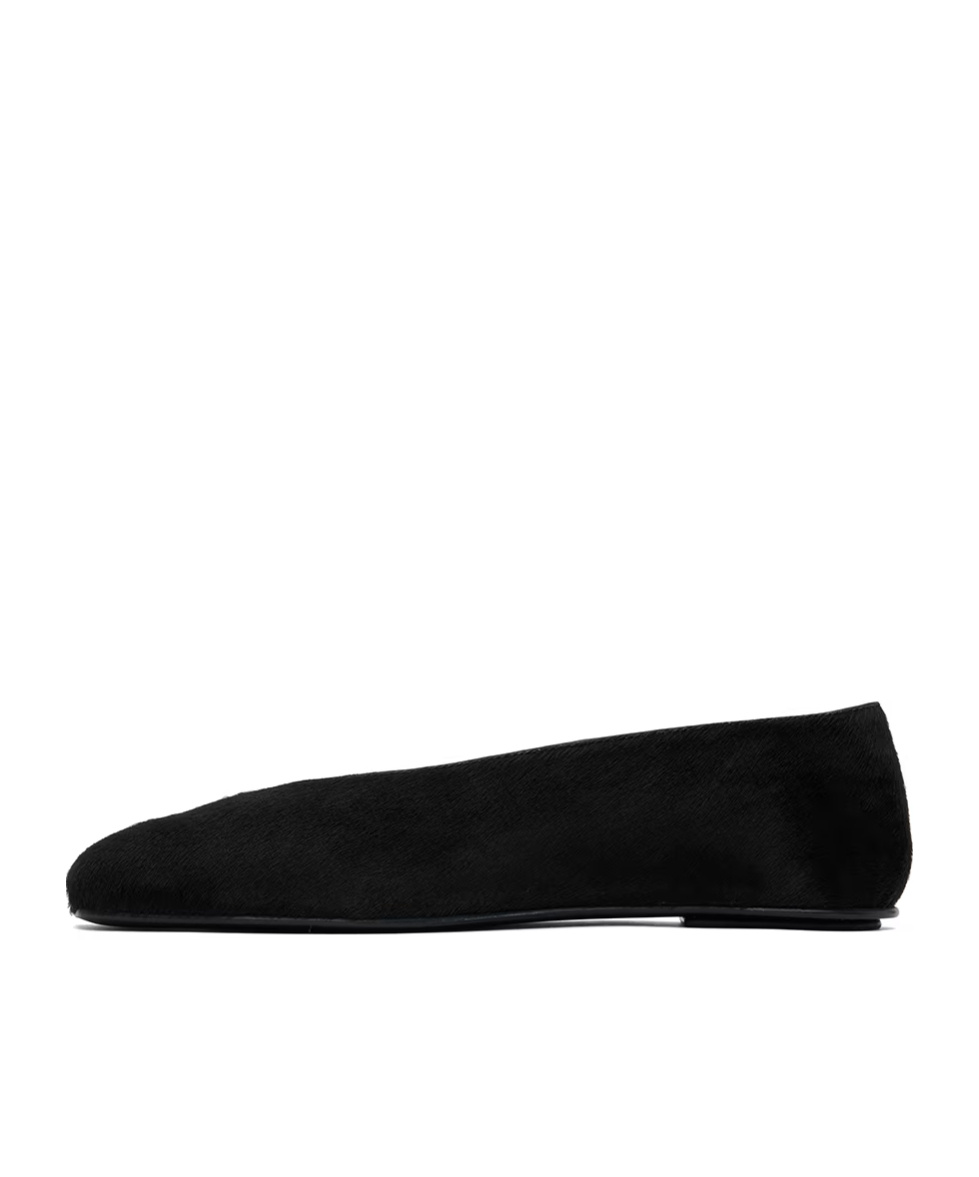 The Row Eva Two Flat Ballet Shoes In Black