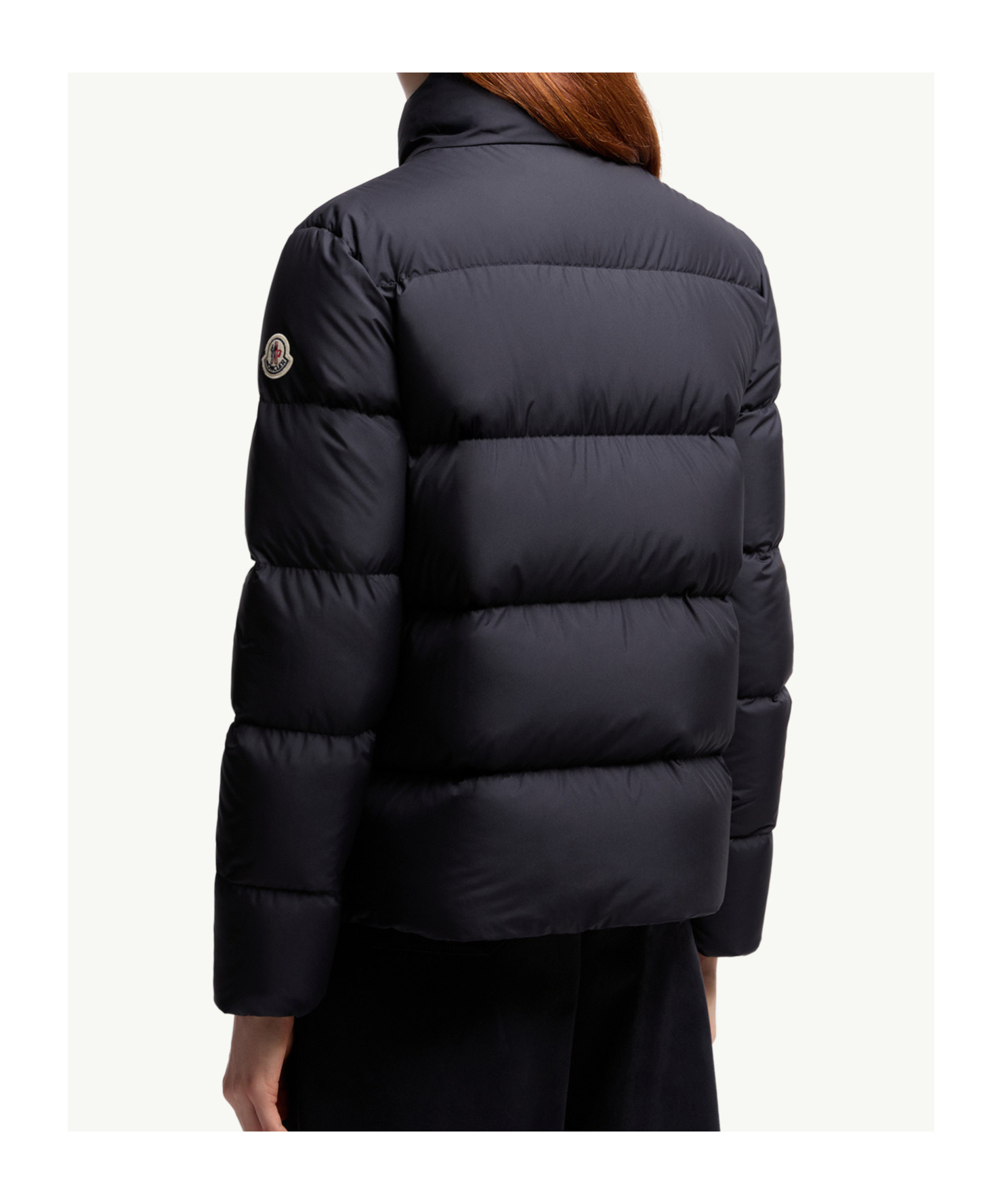 Moncler Women Blue Mauzun Short Down Jacket In Black