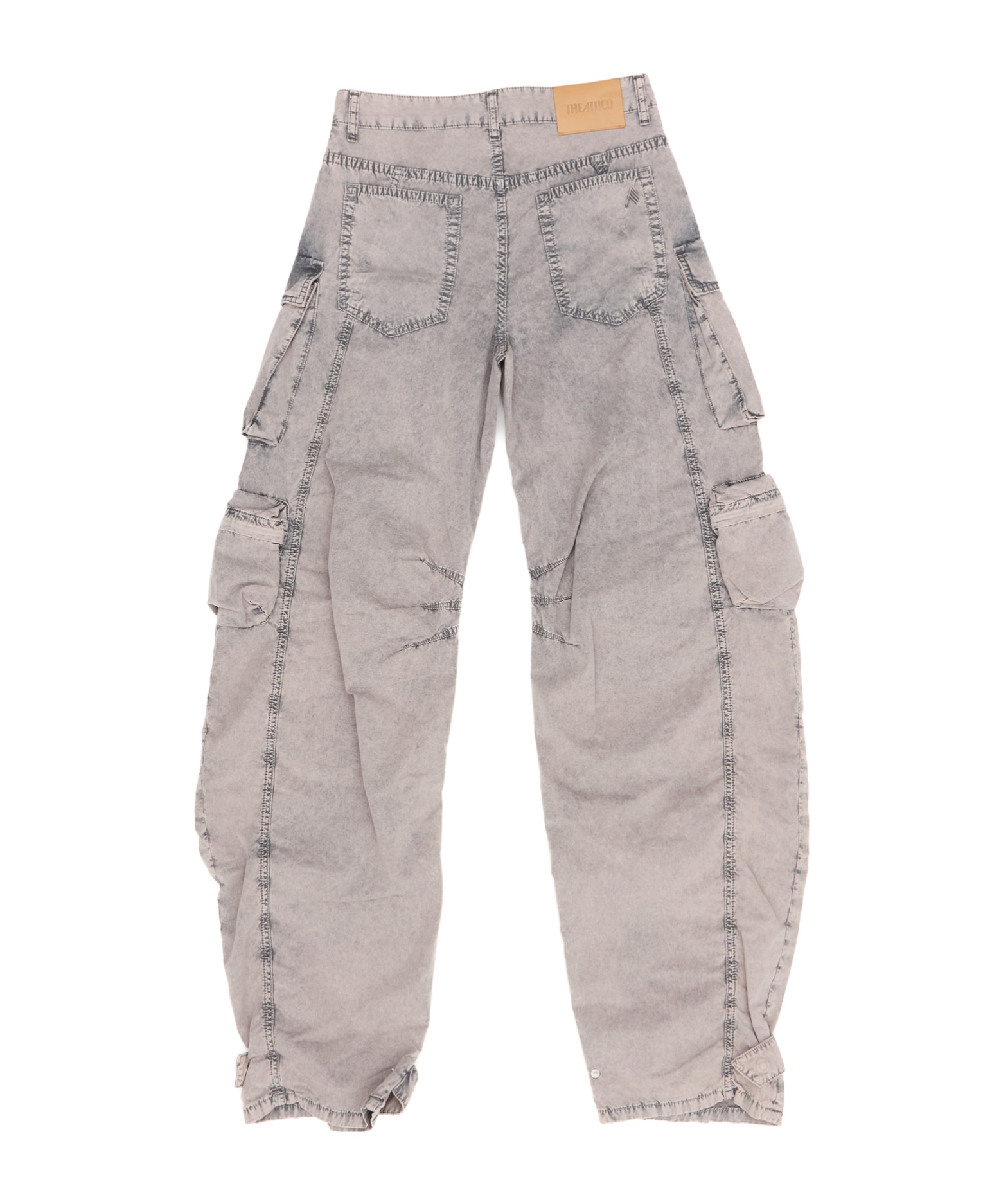 Attico Fern Cargo Jeans In Gray