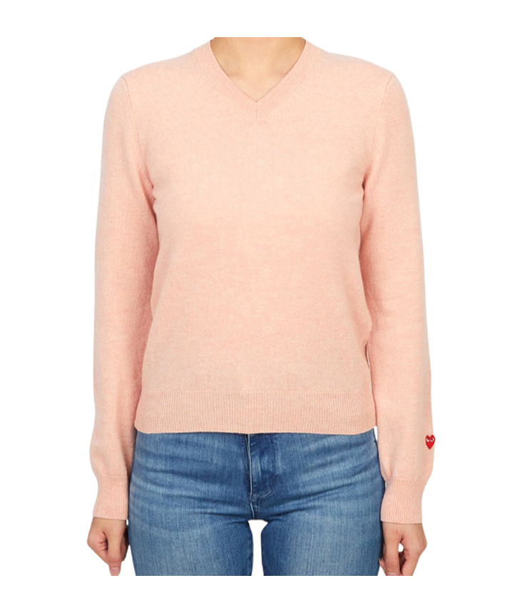 Comme Des Garçons Long-sleeved Sweater In Pink