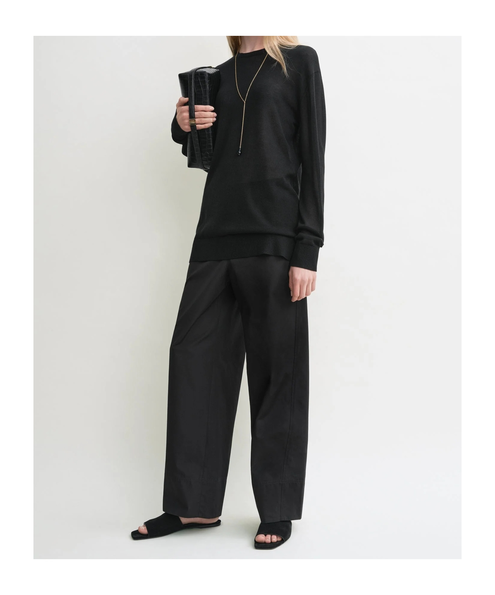 Totême Lyocell-blend T-shirt In Black
