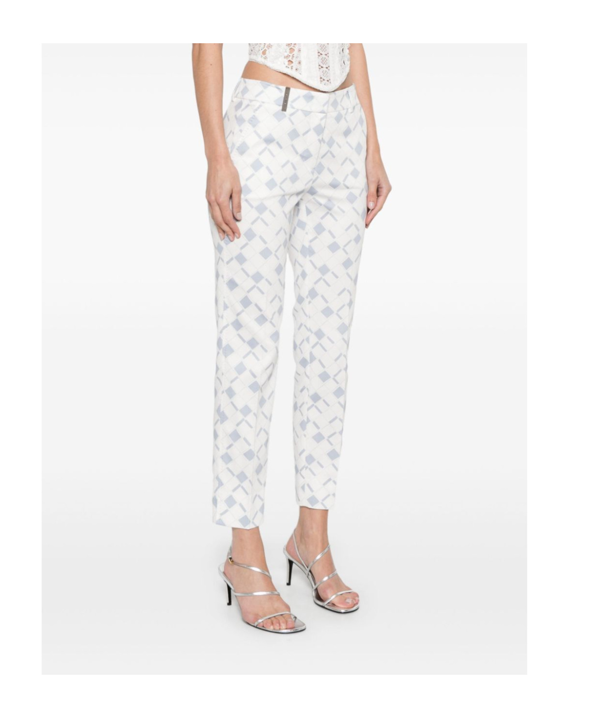 PESERICO GEOMETRIC-PRINT TROUSERS