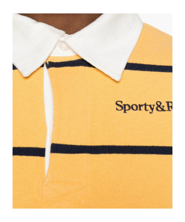 Sporty And Rich Striped Polo Shirt In Neutral