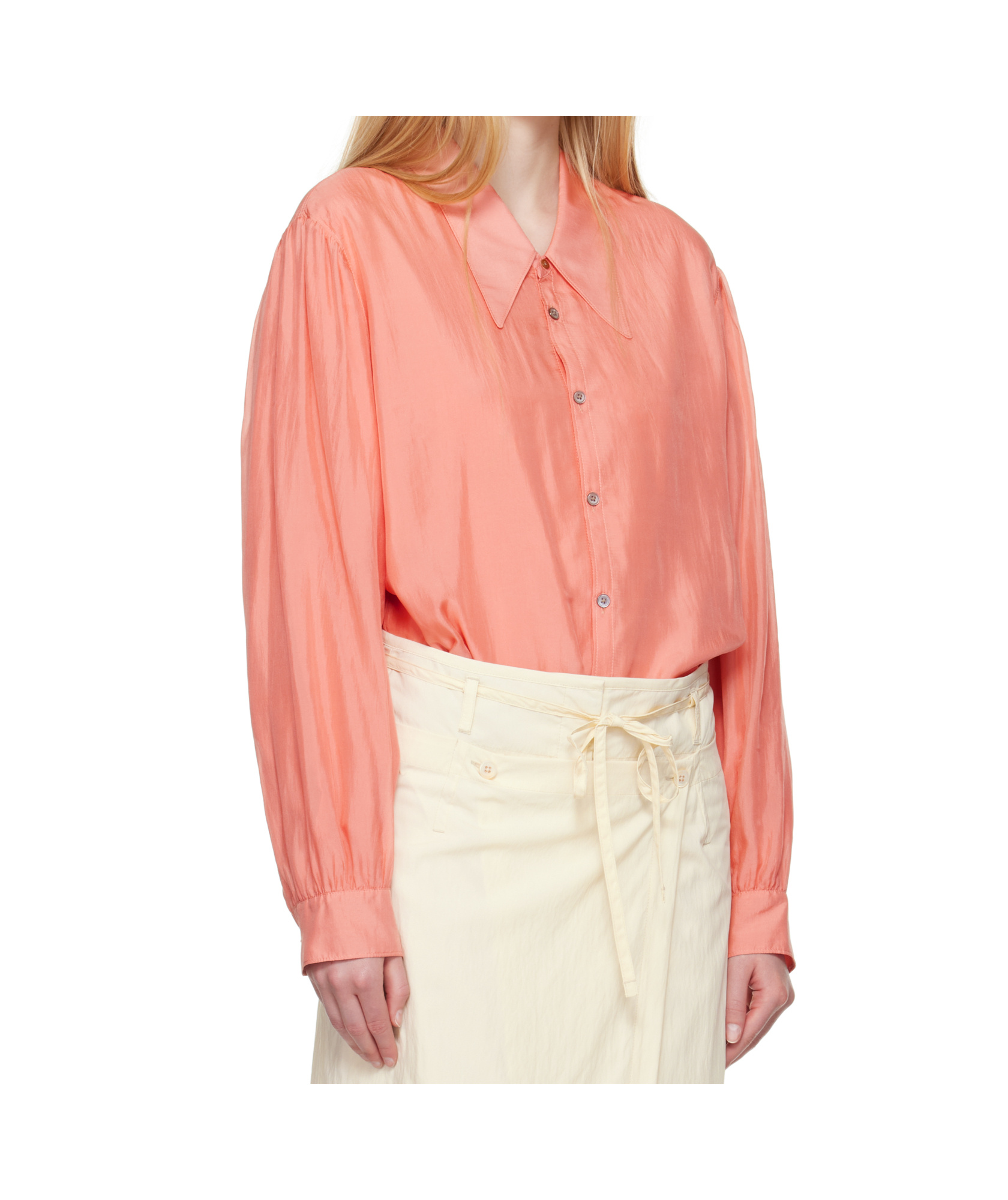 Lemaire Pink Light Pointed Collar Shirt