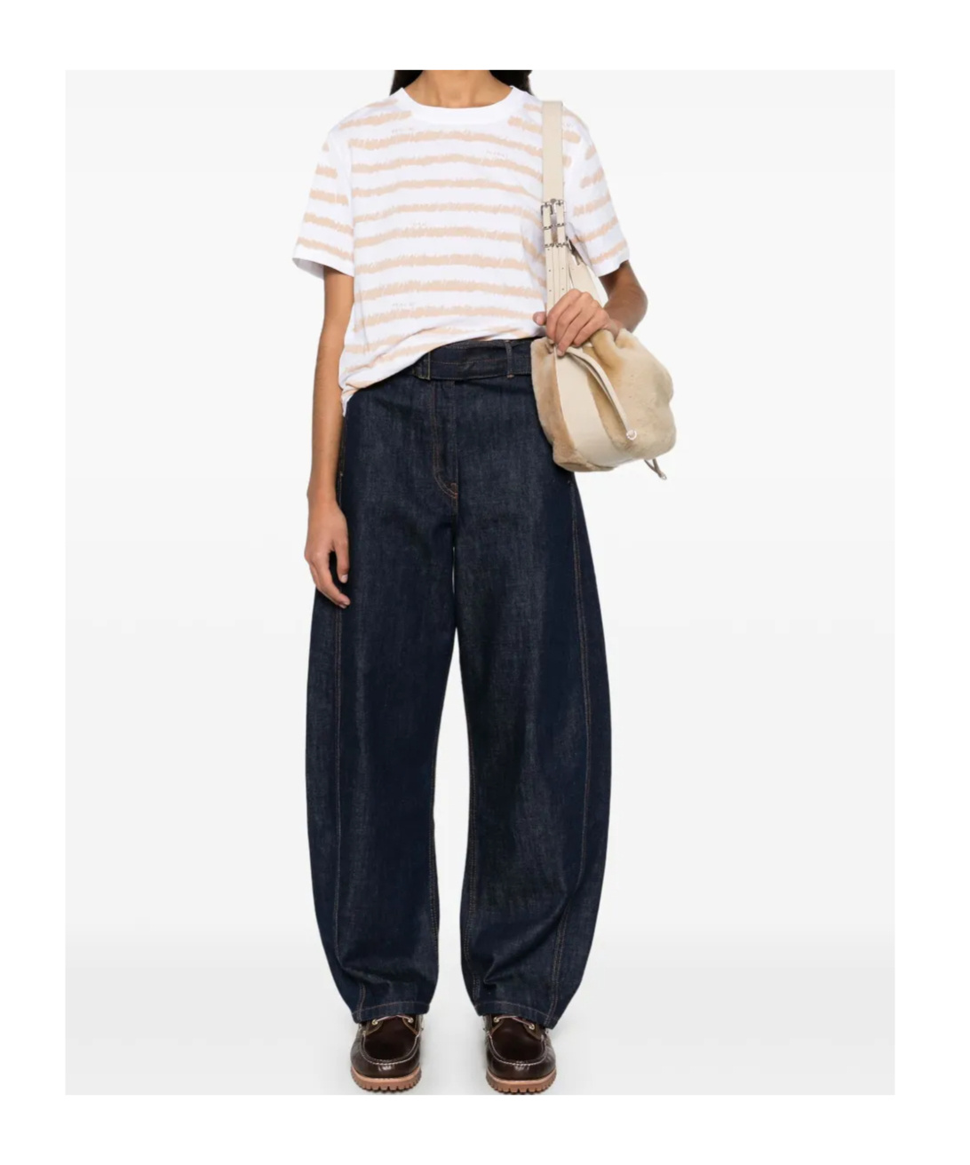 Marni Scribble Stripes T-shirt In White