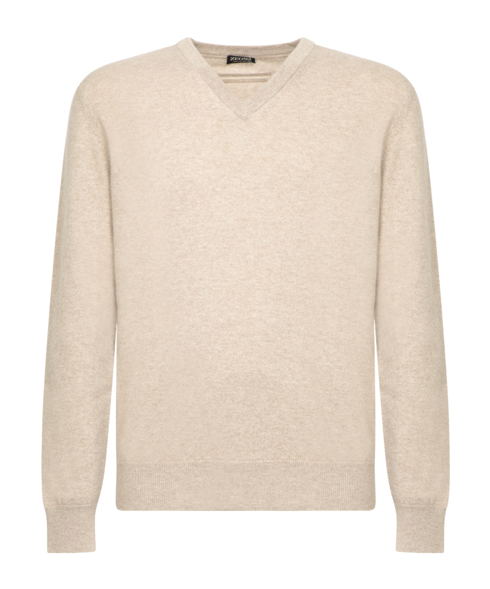 Zegna V-neck Knitted Jumper In Beige