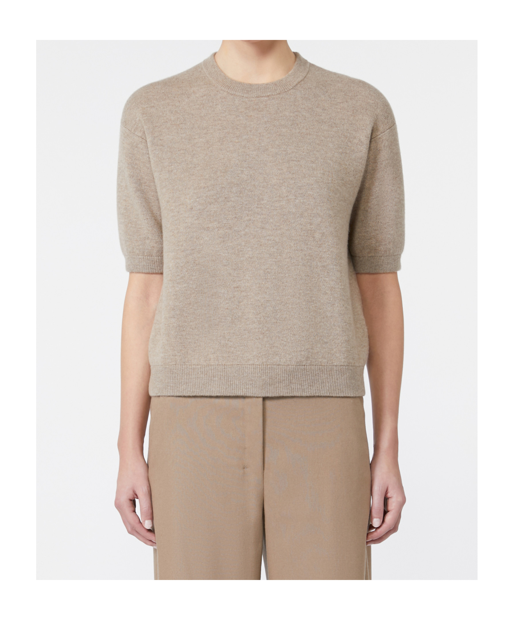 Max Mara 's Short-sleeved Crewneck Jumper In Brown