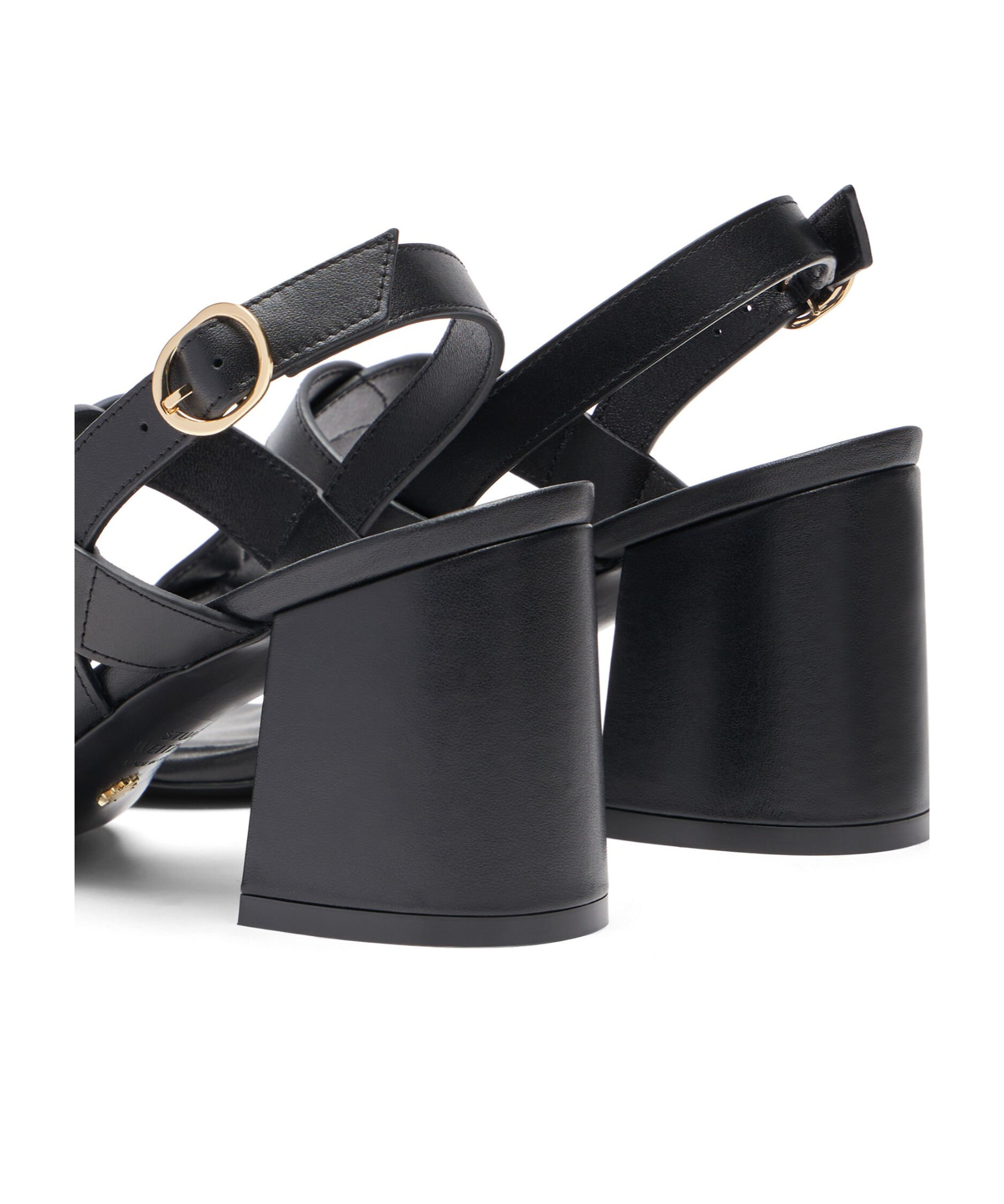 Stuart Weitzman Square-headed High-heeled Sandals In Black