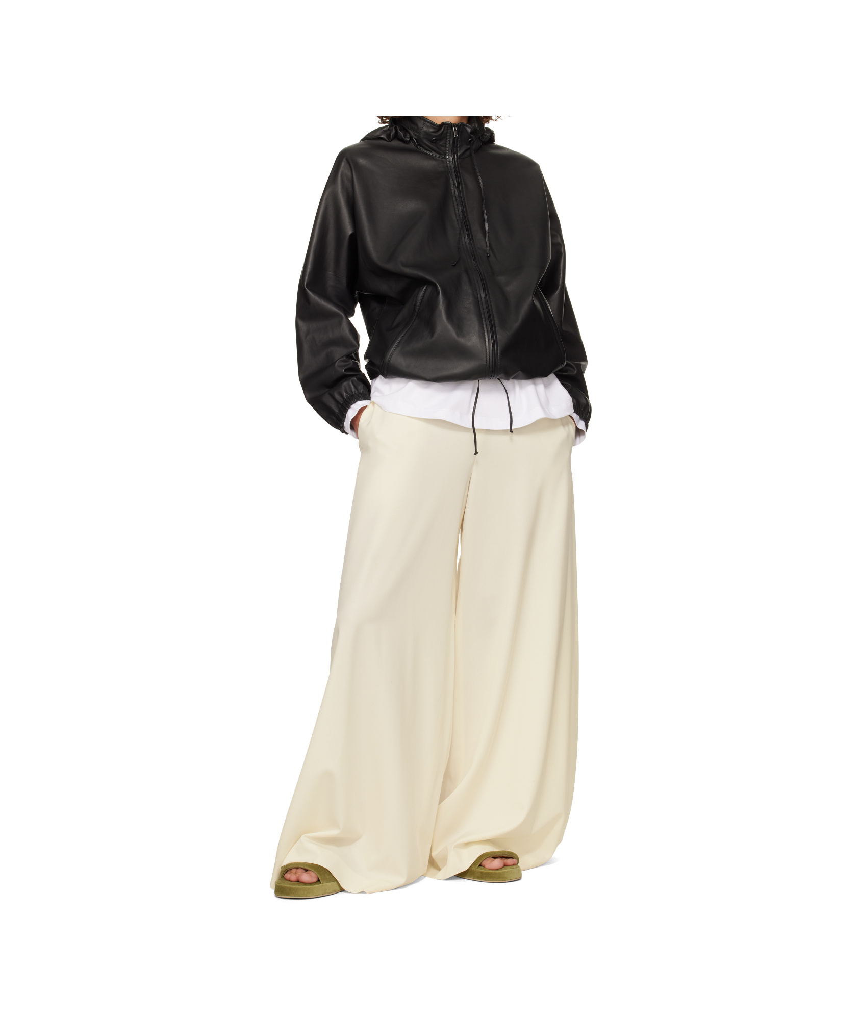 The Row Khaki Pillow Slippers In Green