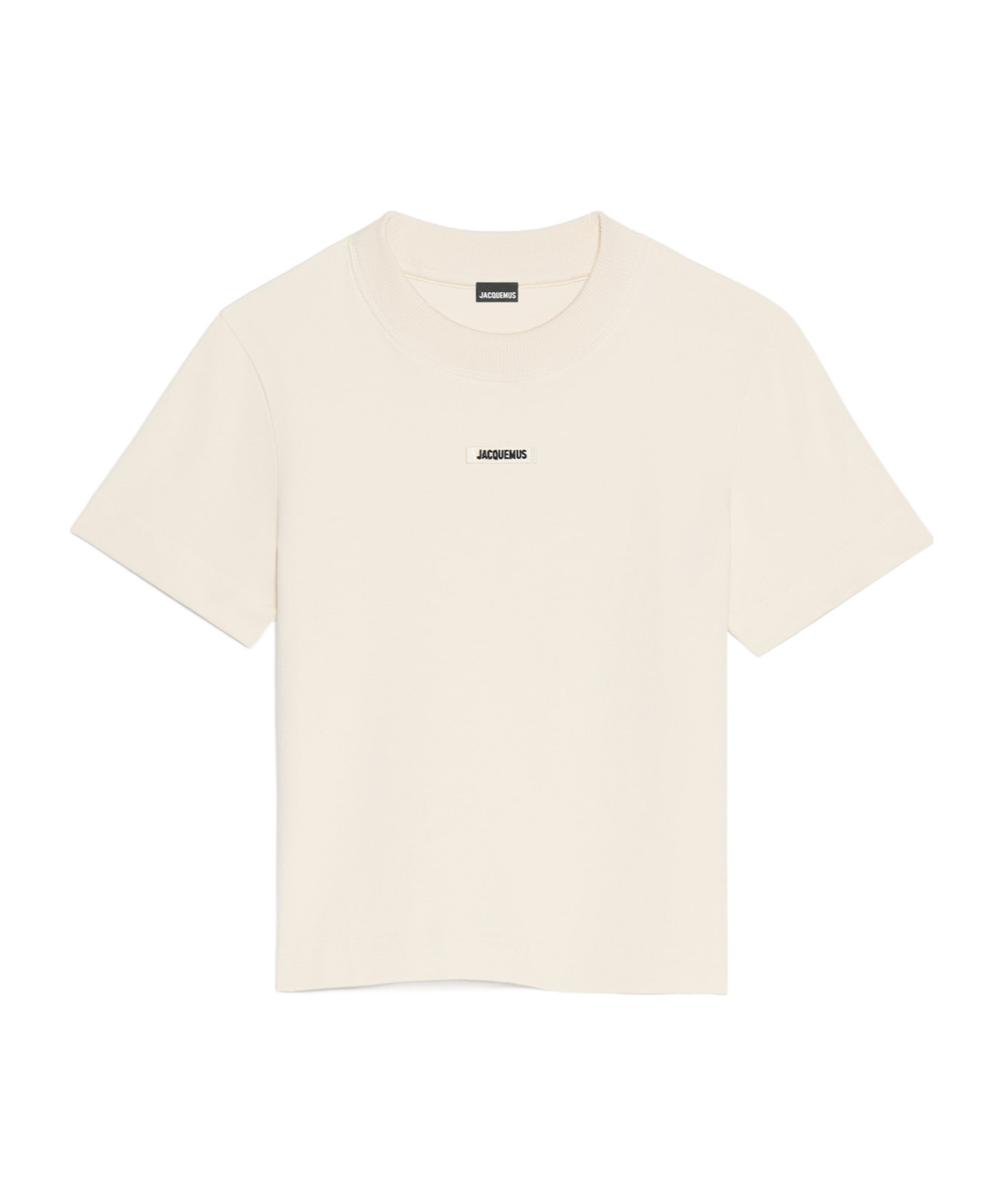 Jacquemus Gros Grain Crew Neck Cotton Blend Top In White