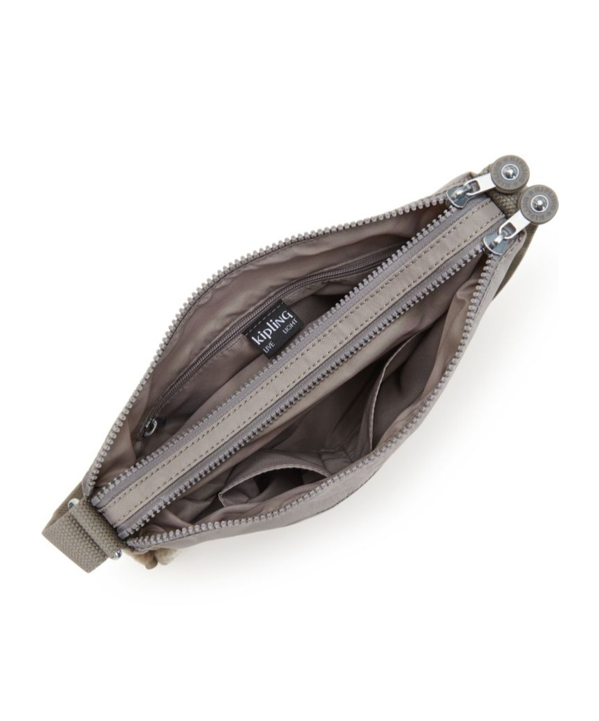 Kipling Logo Shoulder Bag In Gray