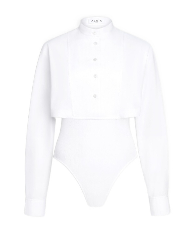 Alaïa Layer Cotton Poplin Shirt In White
