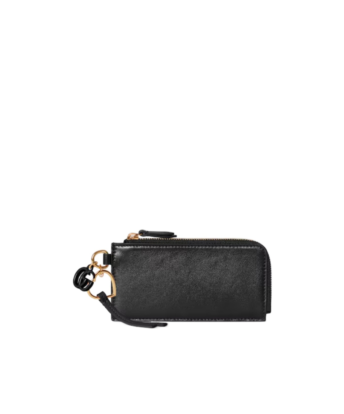 Gucci Card Case With Double G Charm In Black