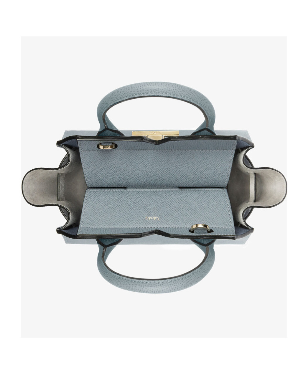 Valextra Milano Two Handles Mini Bag In Gray