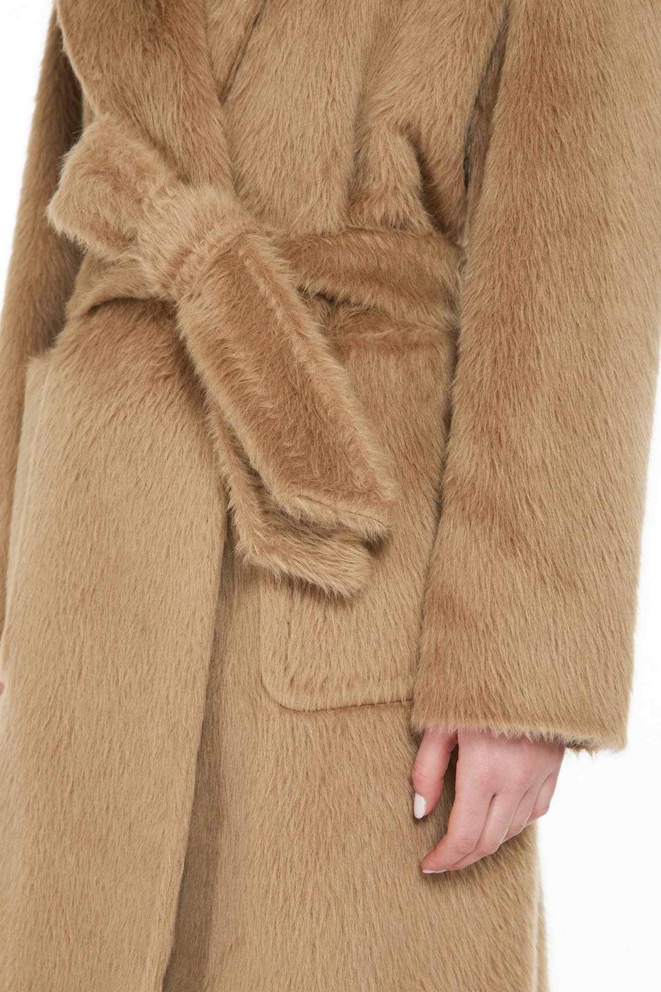 Max Mara Long-sleeved Lapel Coat In Nude