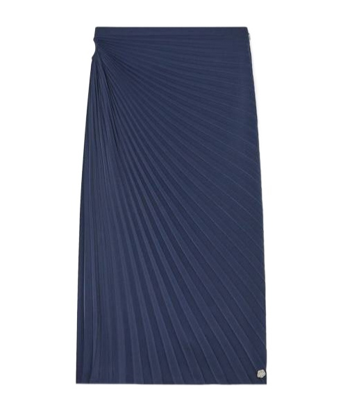 Kenzo Sunray-pleated Midi Skirt In Blue