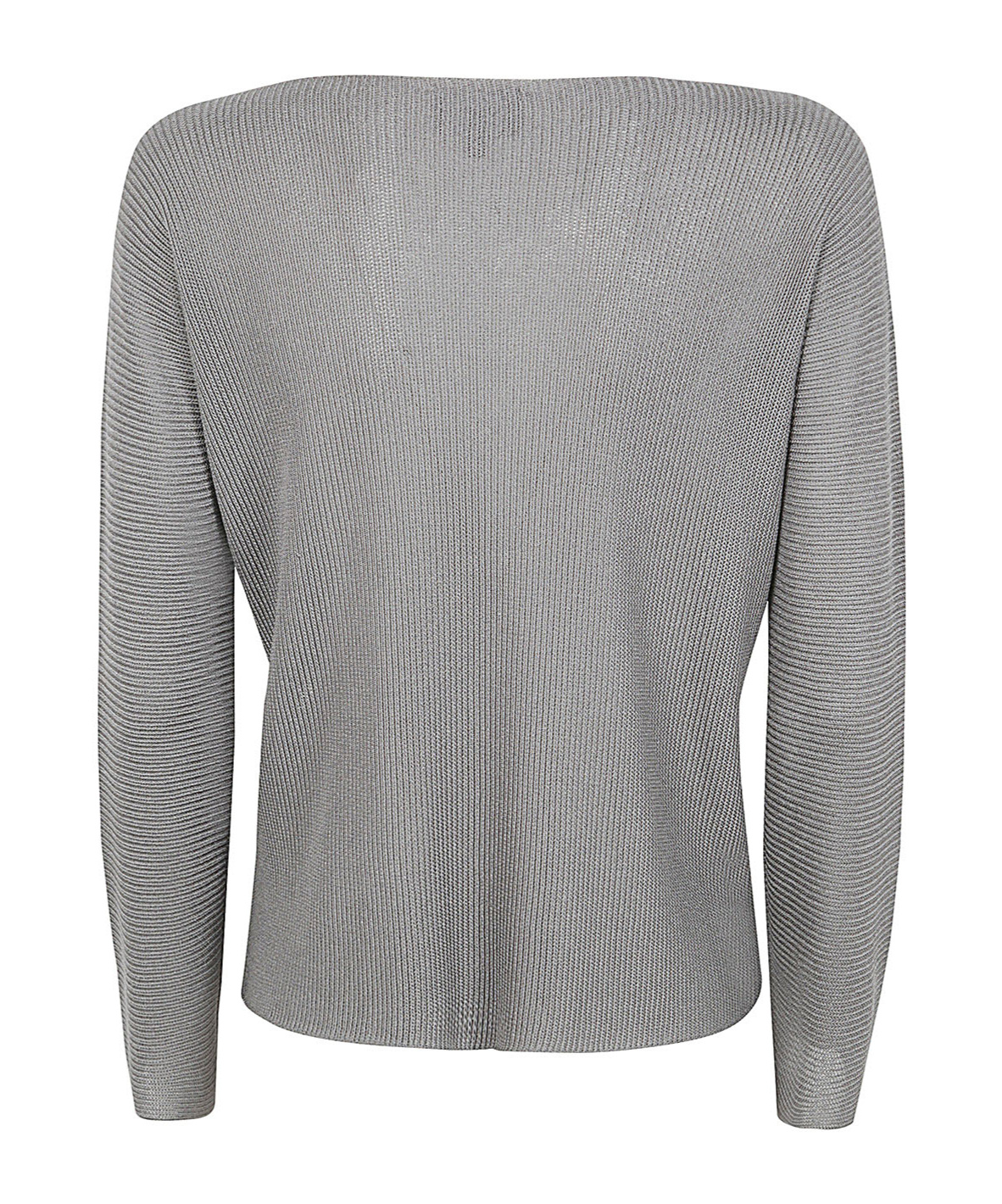 Giorgio Armani Long Sleeves Boat Neck Sweater In Gray