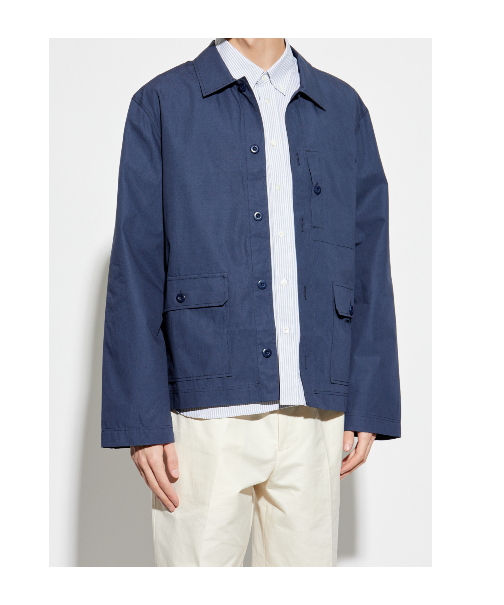 Shop Officine Generale Gibson Shirt Jacket In Blue