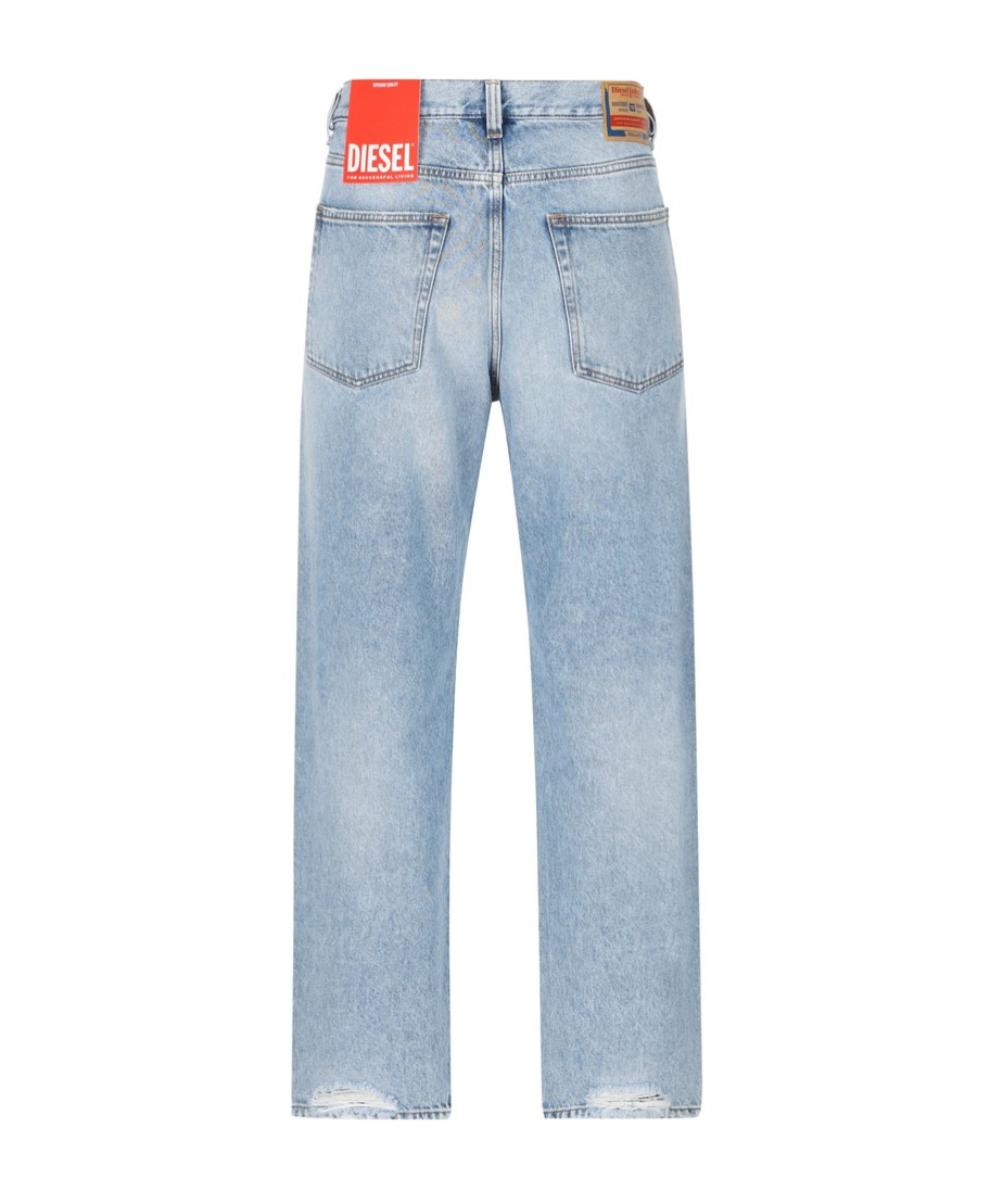 Diesel Straight-leg Ripped Jeans In Blue