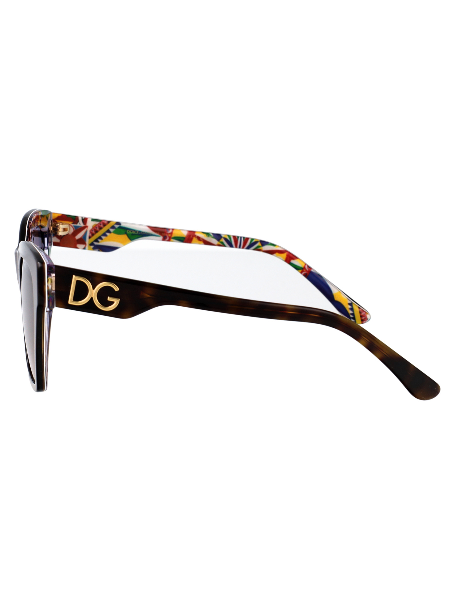 Dolce & Gabbana Print Square-frame Gradient Sunglasses