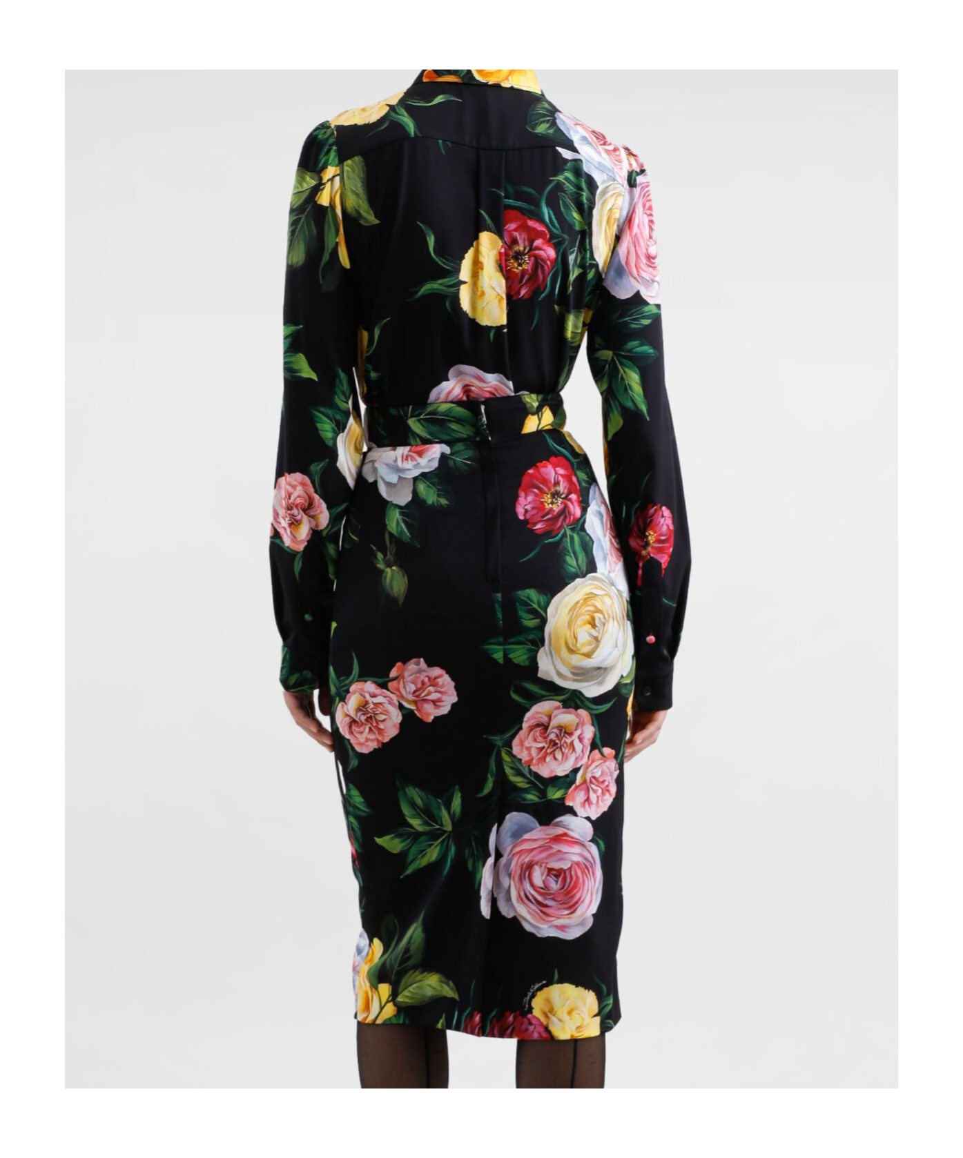Dolce & Gabbana Rose-print Shirt In Black