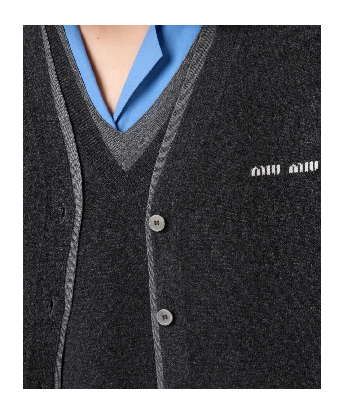 Miu Miu Silk Cashmere Cardigan Sweater In Black