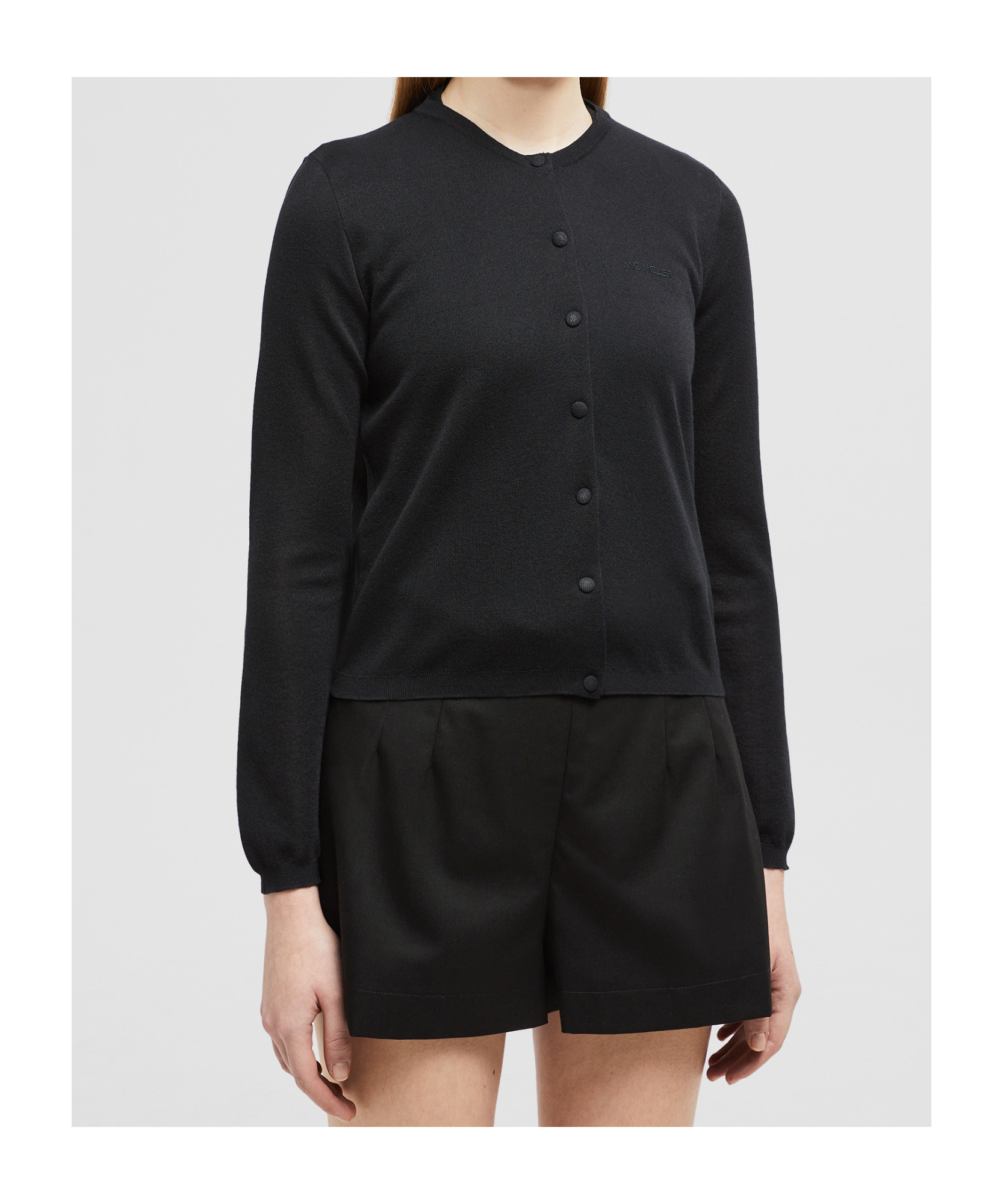 Moncler Cardigan En Coton À Logo Brodé In Black