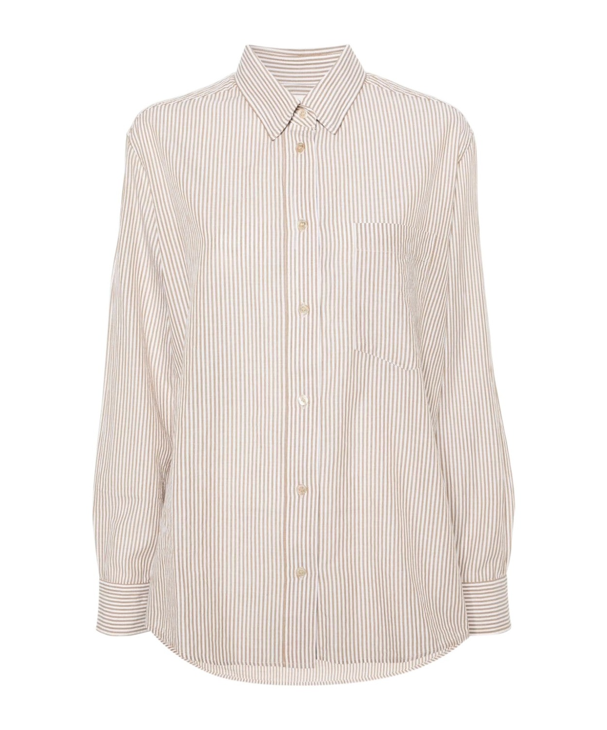 Isabel Marant Étoile Esola Striped Cotton Shirt In Nude