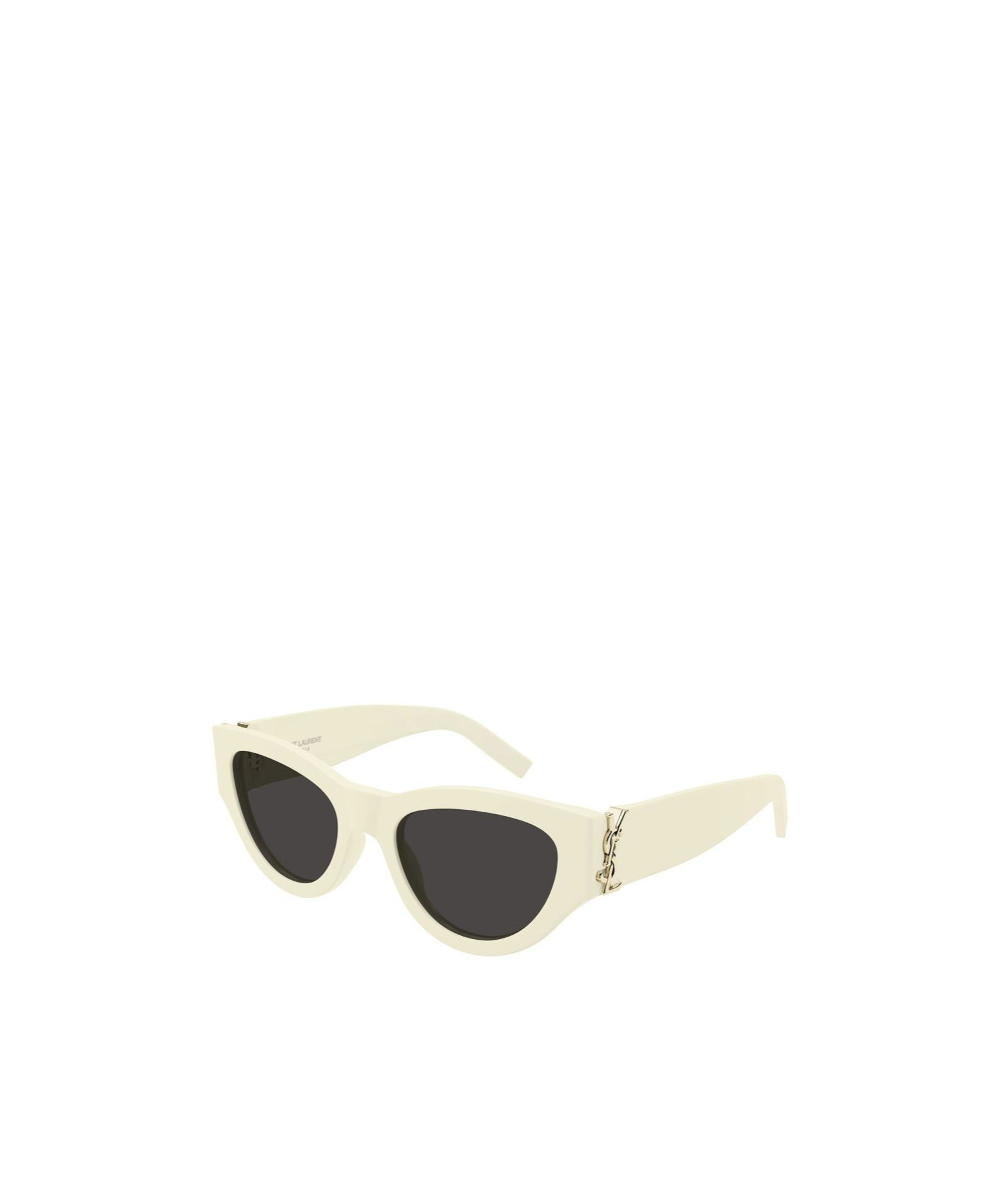 Saint Laurent Cat-eye Logo Sunglasses In White