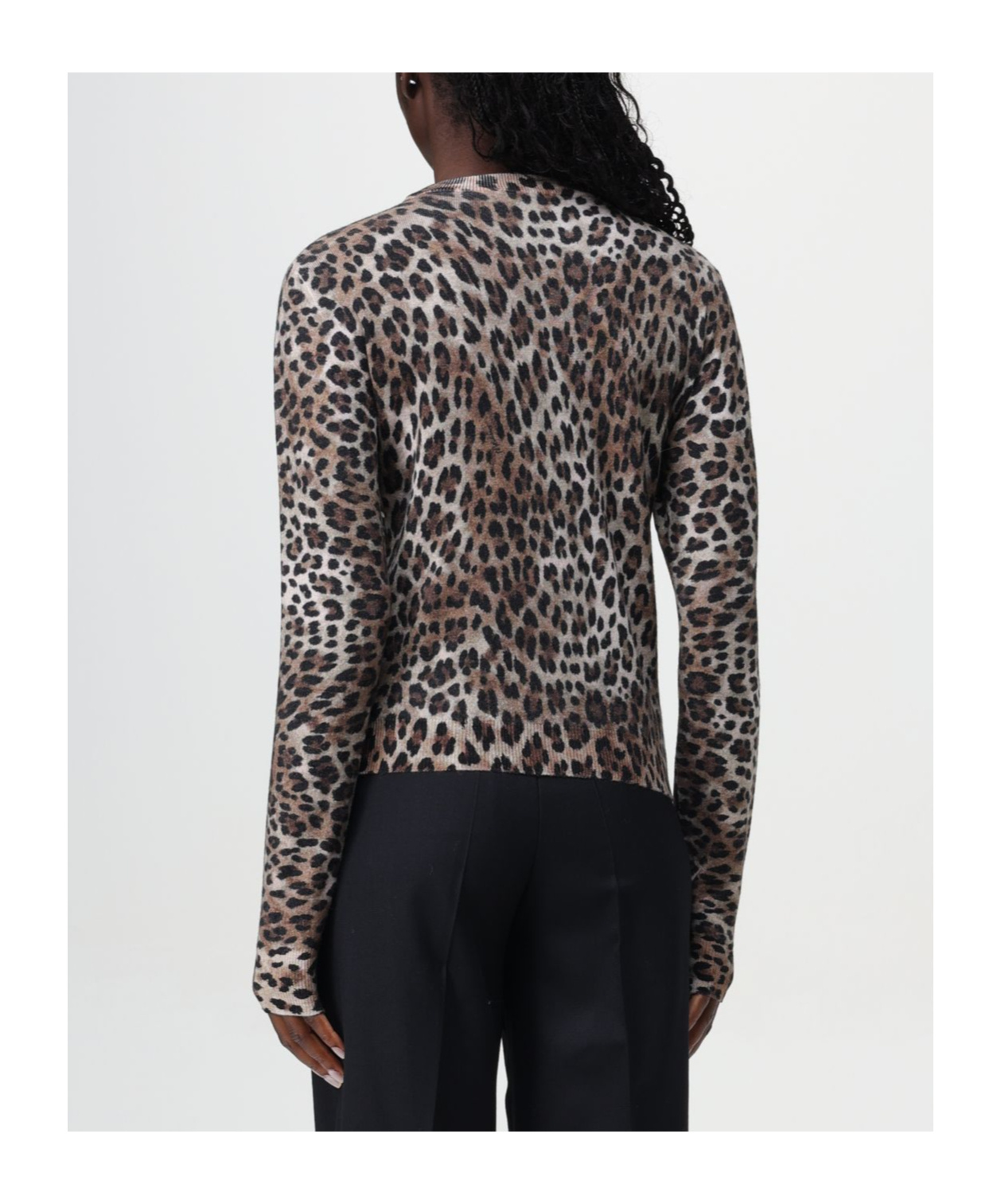 Moschino Leopard Pattern Crewneck Jumper In Multicolor