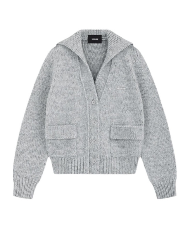 We11 Done Single-breasted Long-sleeved Sweater In Gray