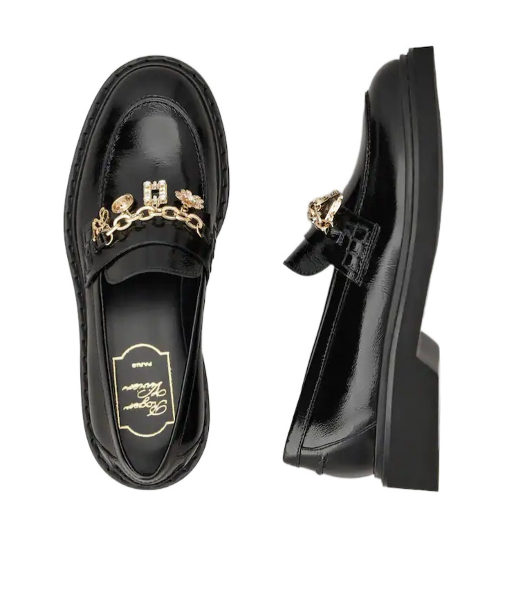 Roger Vivier Viv' Rangers Loafers In Patent Leather In Black